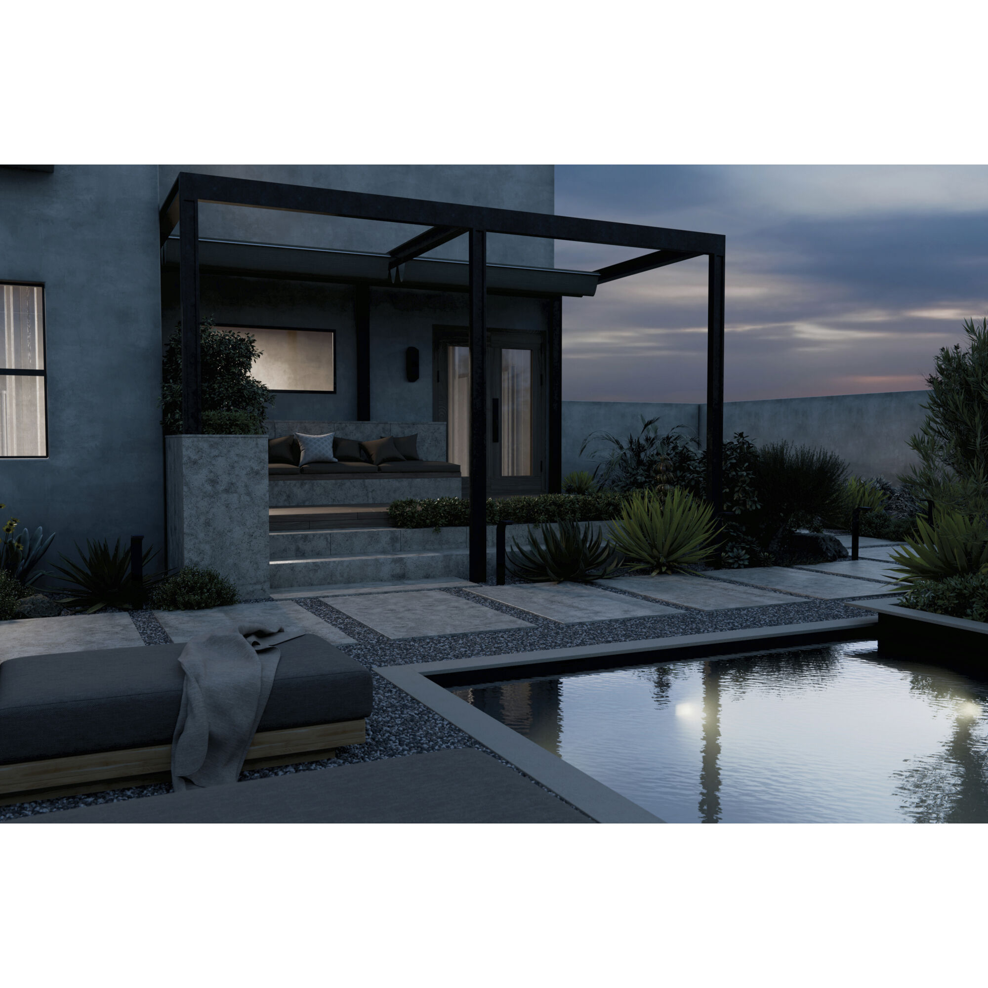 Independence 12 AC/DC 2.75 watt Textured Black Curved Path Light in 3000K